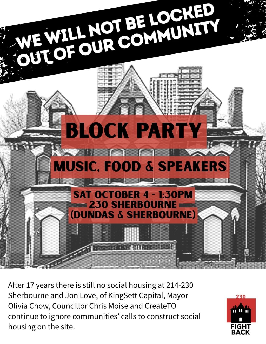 October 4th Block Party @ 230&nbsp;Sherbourne